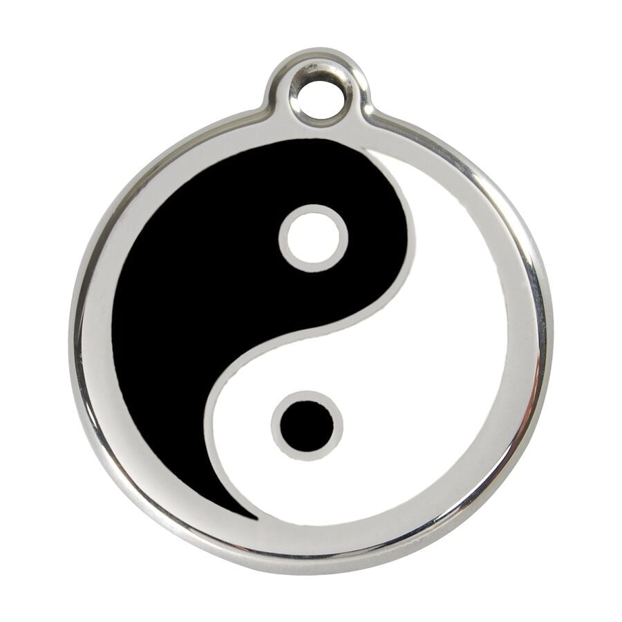 Placa identificativa Acero Inoxidable Esmalte Ying Yang Negro para perros, , large Imagen numero 1