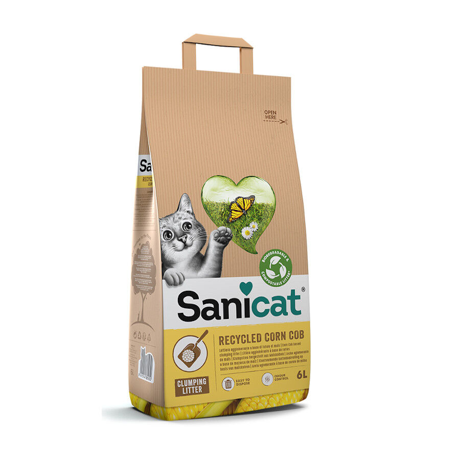 6 L Sanicat Corn Cob Arena Aglomerante para gatos, , large Imagen numero 1