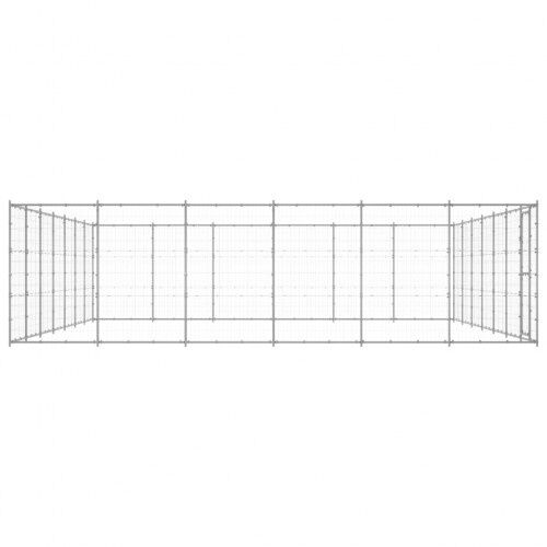 Vidaxl perrera con malla alrededor plateada para perros thumbnail