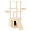 vidaXL Rascador para gatos con postes de sisal color crema 133 cm, , large indicador imagen numero 1