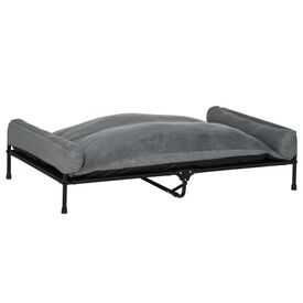 PawHut Cama Elevada Gris para mascotas