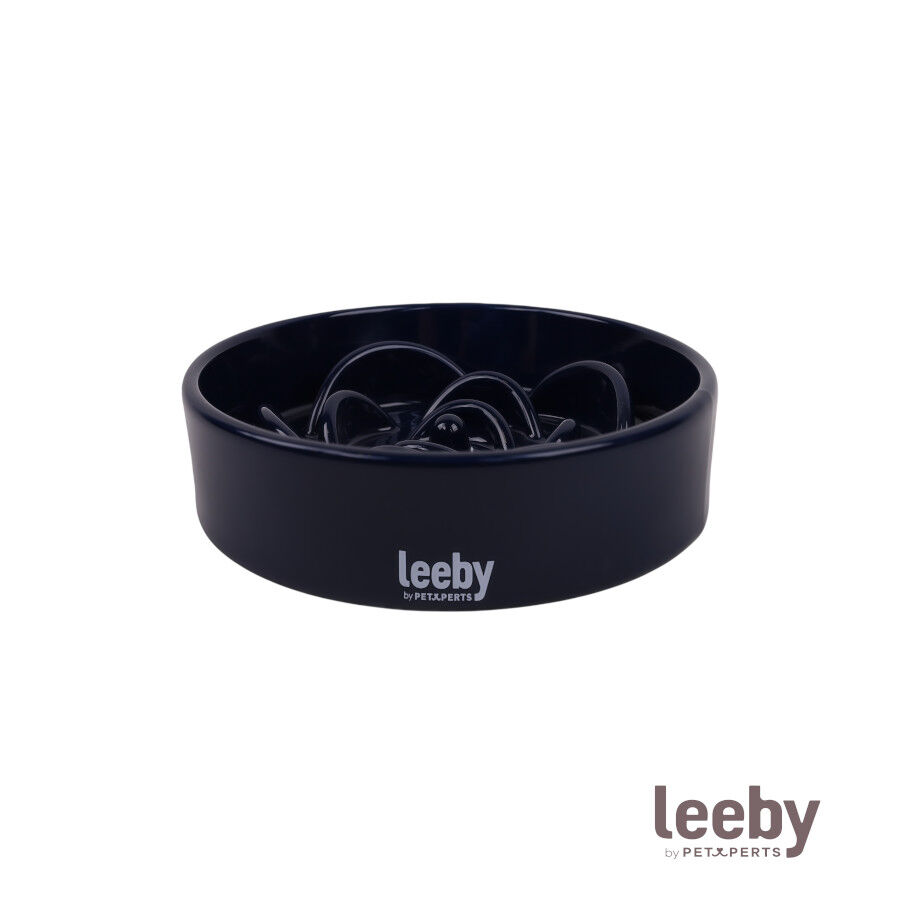 Leeby Comedero Antivoracidad de Cer&aacute;mica Azul para perros, , large Imagen numero 2