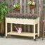 Outsunny Huerto Urbano Mesa de Cultivo 118x55x83 cm Elevado de Madera con Estante Tela Geotextil Ruedas con Frenos Portátil para Cultivo en Jardín Terraza Color Natural, , large indicador imagen numero 2