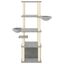 vidaXL Rascador para gatos con postes de sisal gris claro 147 cm, , large indicador imagen numero 2