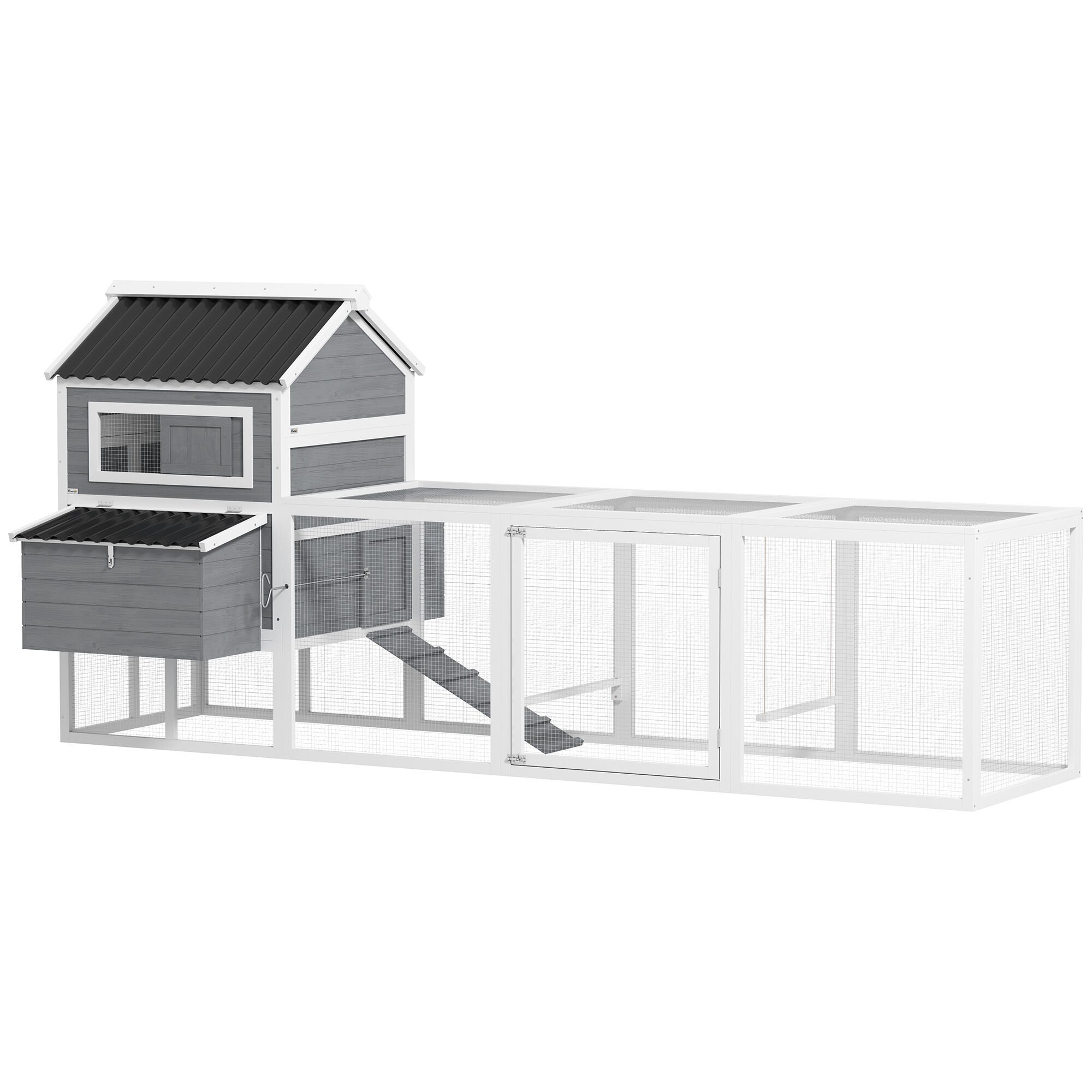 PawHut Gallinero para Exterior Gris Claro