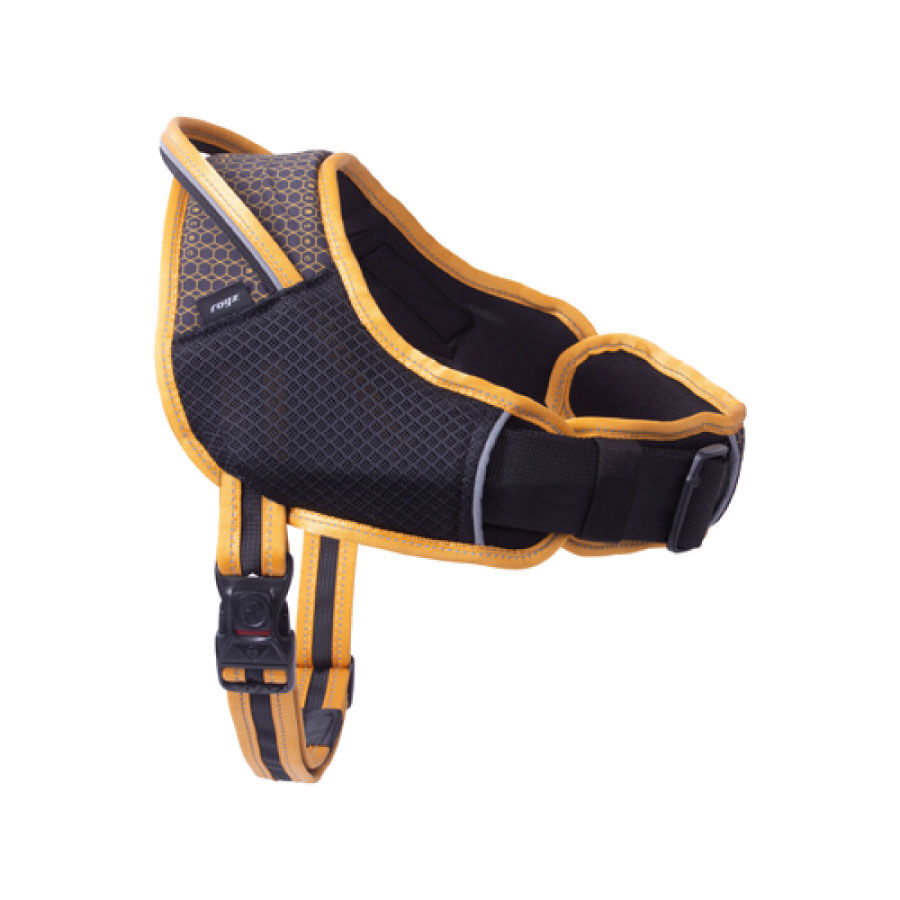 Rogz Airtech Arnes Ergonómico negro y naranja para perros