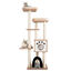 COSTWAY Árbol para Gatos de Interior Moderno, Árbol para Gatos de Varios Niveles con 2 Perchas, Arco para Gatos que los Cepilla Automáticamente, Torre de Madera para Gatos, Alfombrillas Lavables, , large indicador imagen numero 1