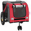 vidaXL Remolque de bicicleta mascotas hierro tela Oxford rojo negro, , large indicador imagen numero 4