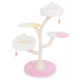 COSTWAY Árbol Rascador con dos plataformas blanco y rosa para Gatos