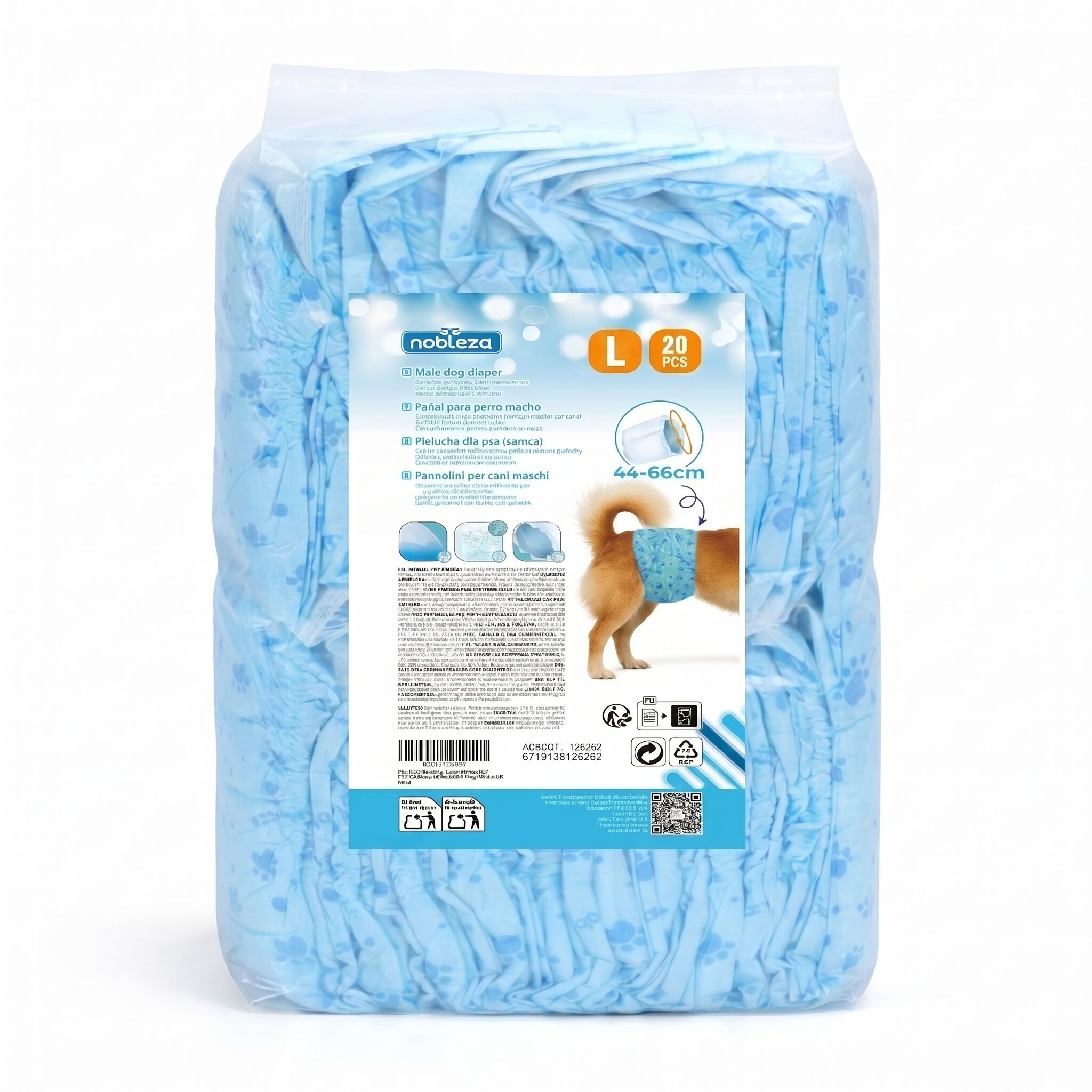 Nobleza 20 Unidades Pa&ntilde;ales Perro Macho Desechables, , large Imagen numero 1