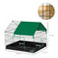 PawHut Jaula para Animales Pequeños Parque para Mascotas con 2 Puertas Toldo y Base con Tela Oxford Impermeable para Interior y Exterior 90x75x75 cm Negro y Verde, , large indicador imagen numero 3