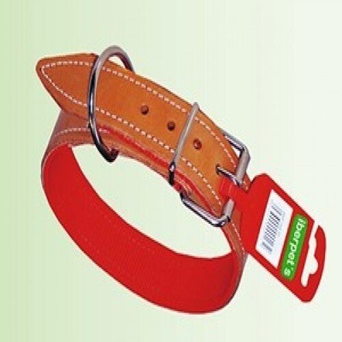 Collar de cuero y nylon para perros color Marr&oacute;n, , large Imagen numero 1