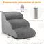 COSTWAY Rampa para Perros de 3 Niveles de Espuma, Pelda&ntilde;os para Perros Antideslizantes con Esponja de Alta Densidad, Huellas de Silicona, Escalera Suave para Perros Peque&ntilde;os y Mayores (Gris), , large indicador imagen numero 5