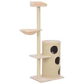 Rascador con postes de sisal para gatos color Beige