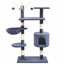 Rascador con poste de sisal para gatos color Azul