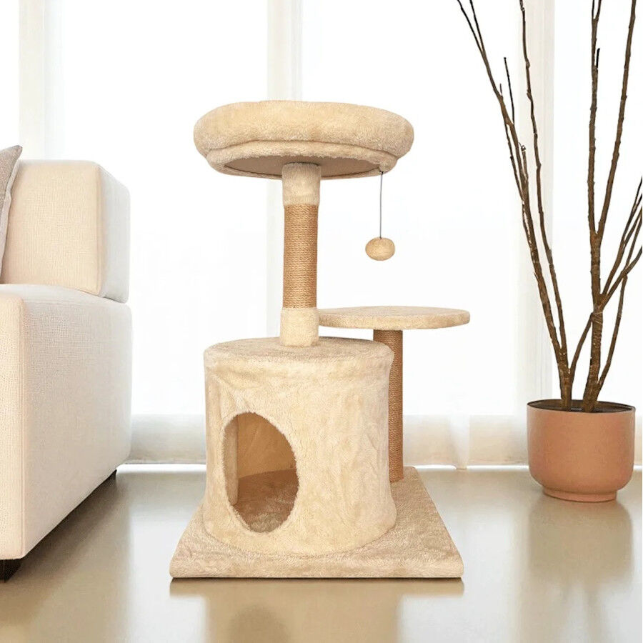 Althea Living - Cama &Aacute;rbol para Gatos N&aacute;car, madera maciza y yute, , large Imagen numero 2