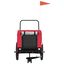 vidaXL Remolque de bicicleta para perros hierro tela Oxford rojo negro, , large indicador imagen numero 2