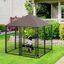 PawHut Conjunto para Mascotas Juego de Perrera de Exterior con Techo y Comedero Elevado para Perros de 4 Alturas Ajustables para Terraza Balcón 141x141x153 cm 43x25x30 cm Negro, , large indicador imagen numero 2
