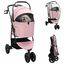 vidaXL Carrito Plegable para Mascotas Ajustable Rosa 78 x 54 x 101 cm, , large indicador imagen numero 1
