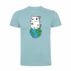 Camiseta hombre "Un día mi gato dominará el mundo" color Azul, , large image number null