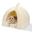 Nobleza Cama para Gato Perro, Cama Gato Cueva Mediano Lavable con Cojín Extraíble, Casas para Gato Perros 38x38x33cm,Beige, , large indicador imagen numero 1