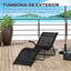 Outsunny Conjunto de 2 Tumbonas Plegables Tumbonas de Jard&iacute;n con Reposabrazos Reposapi&eacute;s y Respaldo Carga 160 kg para Terraza Playa Camping Exterior 170x62x68 cm Negro, , large indicador imagen numero 4