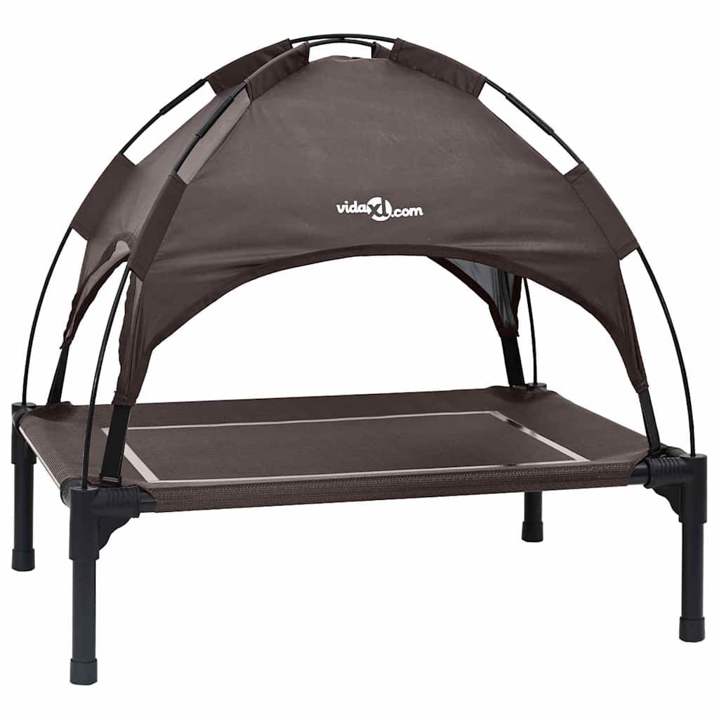 vidaXL Cama para perro Marr&oacute;n s Acero, , large Imagen numero 1