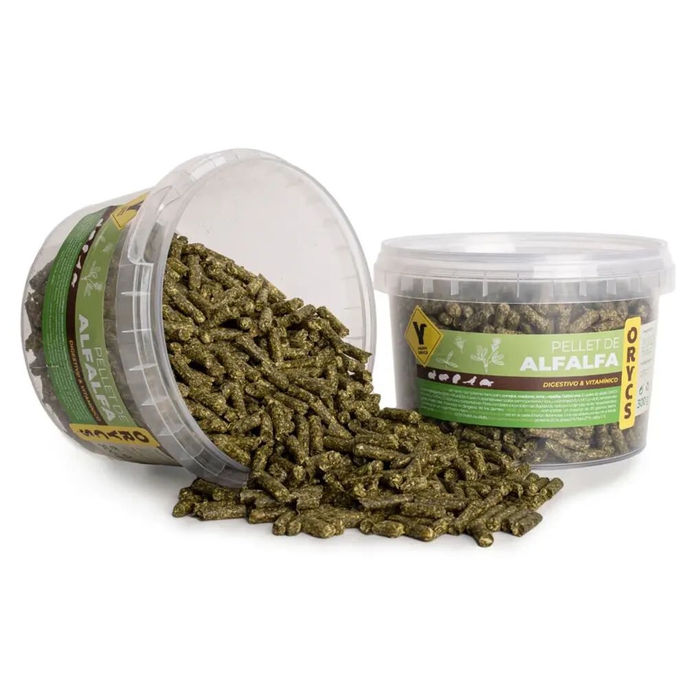 Snack Pellet de Alfalfa ORYCS alimento complementario para conejos, roedores, aves y reptiles herb&iacute;voros 300 g, , large Imagen numero 1