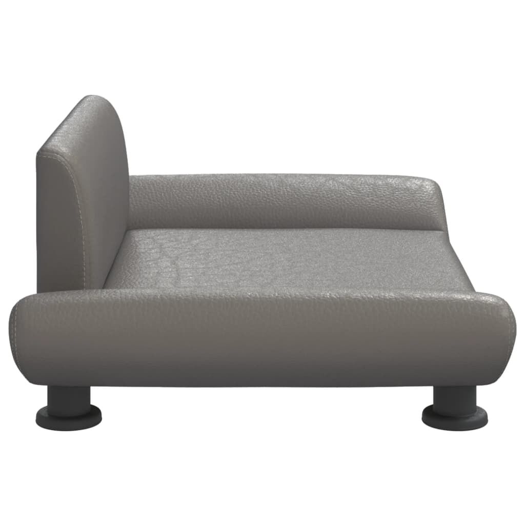 vidaXL Cama para perros de cuero sint&eacute;tico gris 70x45x28 cm, , large Imagen numero 3