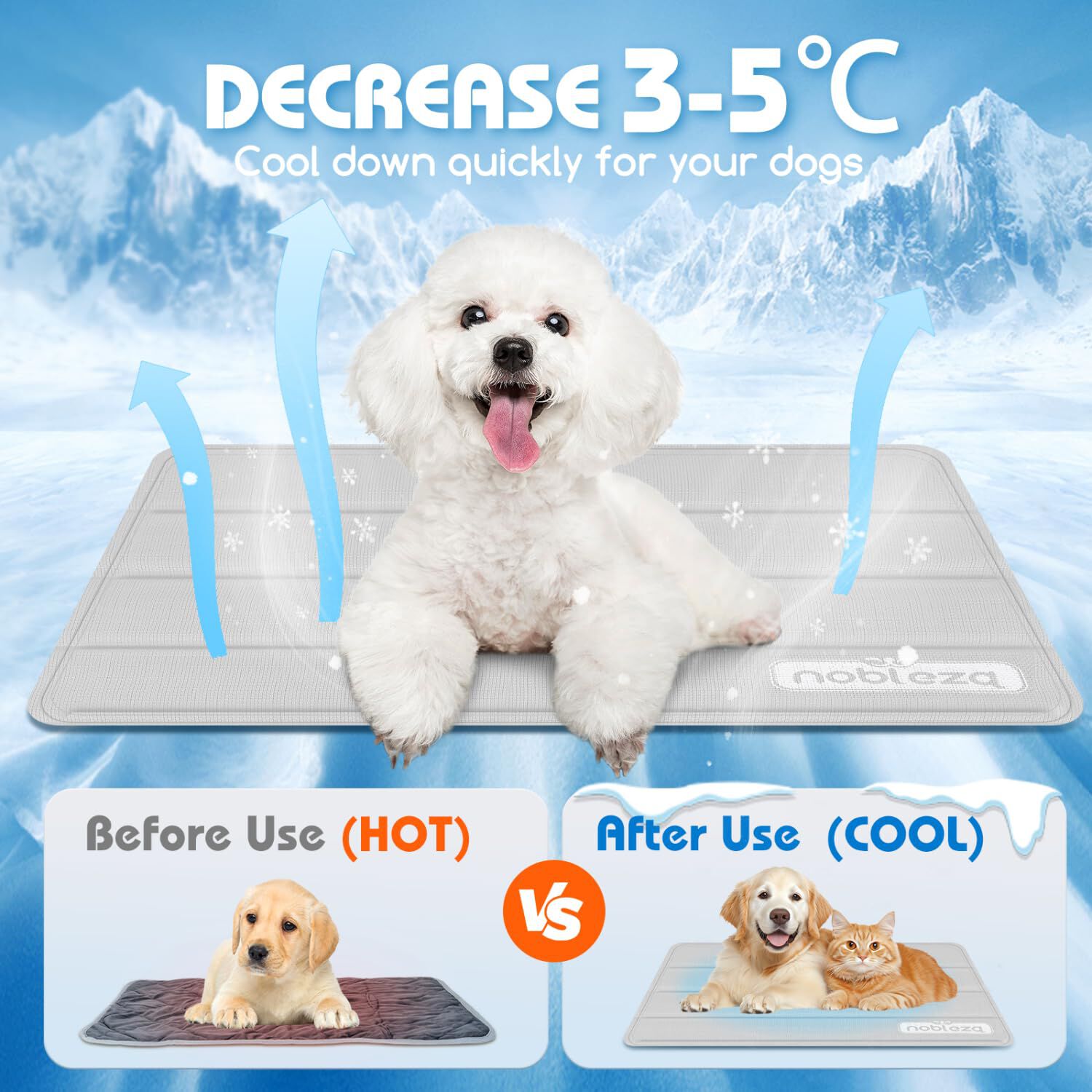 Nobleza Manta Fria para Perros, Manta Refrescante Perros, Almohadilla Cama Refrescante para Perros, Alfombra Refrescante para Perros y gatos, , large Imagen numero 3