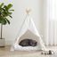 vidaXL Tienda de campa&ntilde;a para mascotas con coj&iacute;n Blanco Poli&eacute;ster Teepee gatos, , large indicador imagen numero 13