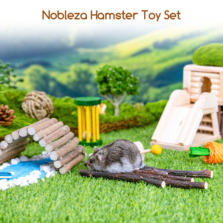 Nobleza Juguetes Para Hámster Madera Para Masticar Gnaw Throw Toss para gatos thumbnail