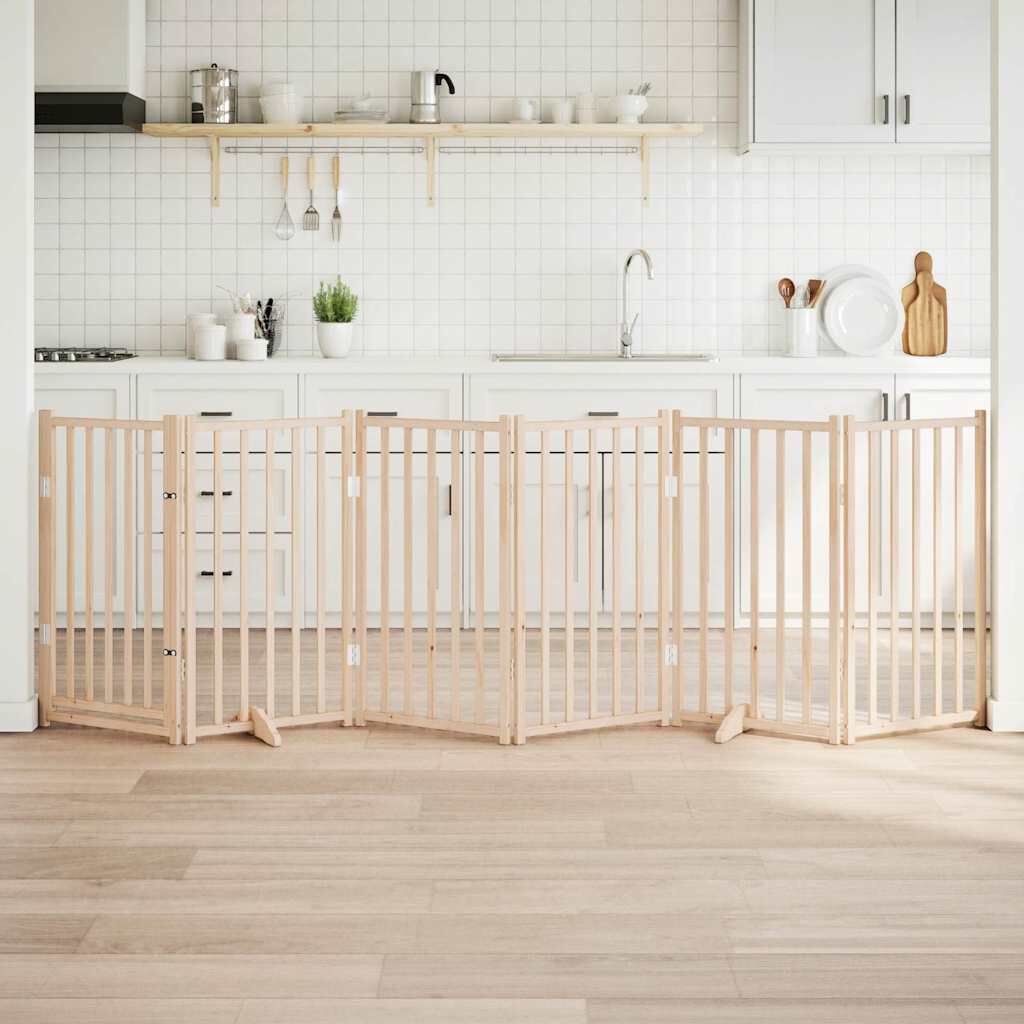 vidaXL Puerta para Perros Plegable Paneles Puerta Mascotas Madera de &Aacute;lamo, , large Imagen numero 7