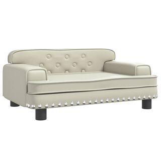 vidaXL Cama de cuero sintético color crema para perros