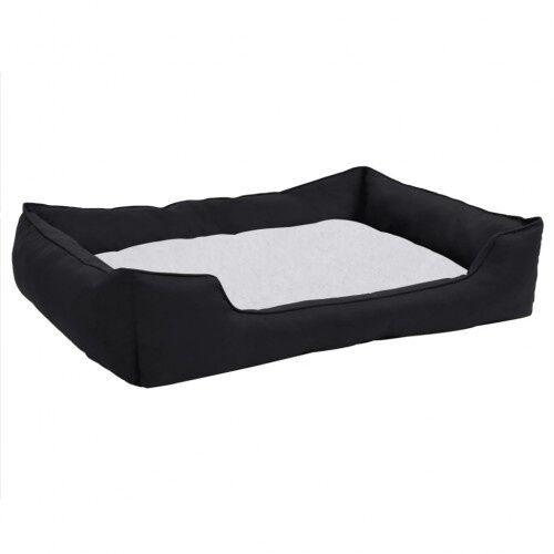 Vidaxl sof&aacute; acolchado rectangular con coj&iacute;n negro y blanco para perros, , large Imagen numero 3