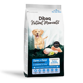 Dibaq Natural Moments Pienso Pollo y Pavo para cachorrros razas medianas