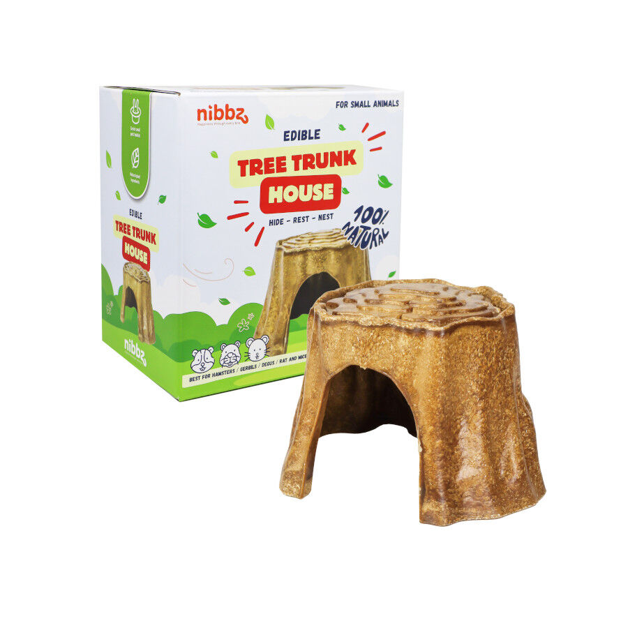 Nibbz Casa Tocón de Arbol Comestible complemento alimenticio para roedores
