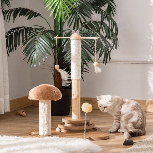 Pawhut rascador de sisal en forma de seta para gatos, , large Imagen numero 2
