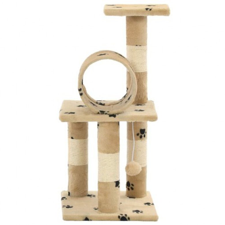 Rascador para gatos con poste color Beige Huellas, , large image number null