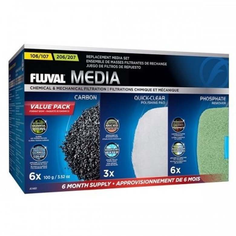 Pack de 6 cargas para el filtro modelo 107/207 de Fluval, , large image number null