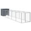 vidaXL Caseta perros con corral acero galvanizado gris 110x813x110 cm, , large indicador imagen numero 13