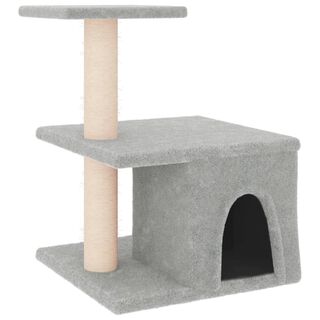 vidaXL Rascador con Postes de Sisal Gris Claro 48 cm para gatos