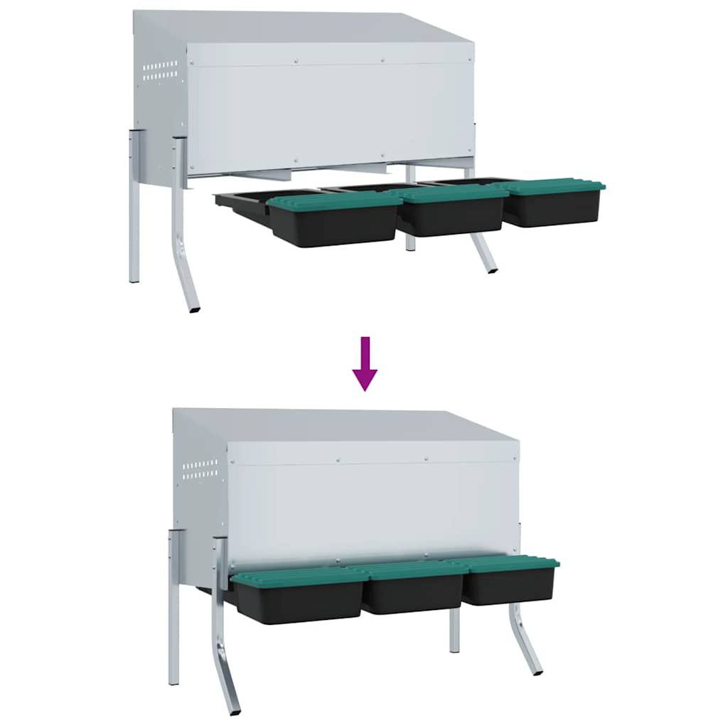 vidaXL Nido para gallinas de acero galvanizado thumbnail