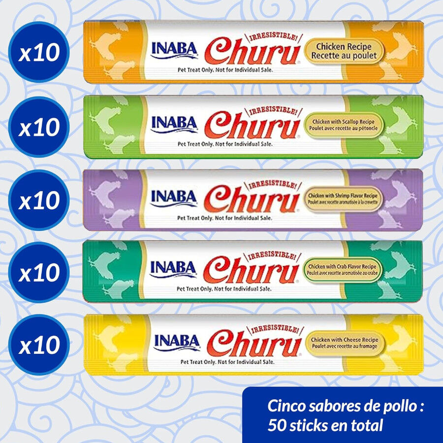 50 sobres x 14 g Churu Snack Cremoso Variedades de Pollo para gatos, , large Imagen numero 4