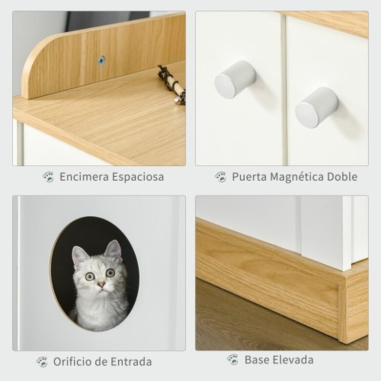 PawHut casa de madera para gatos, , large image number null