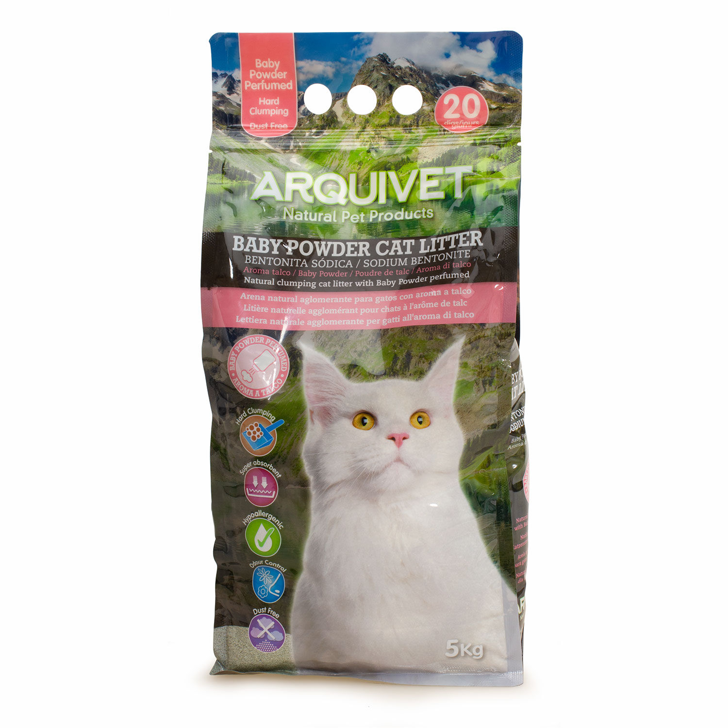 Arquivet Arena Bentonita con aroma a Talco para gatos