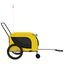 vidaXL Remolque bicicleta mascotas hierro tela Oxford amarillo negro, , large indicador imagen numero 5