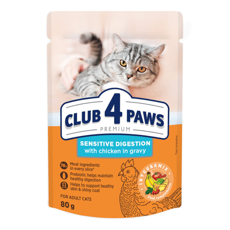 Club 4 Paws Premium Adulto Digestión Sensible Comida Húmeda para gatos, , large image number null