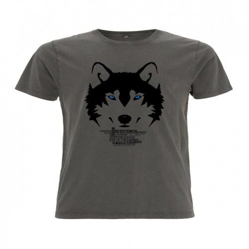 Camiseta lobo hombre color Gris thumbnail