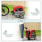PawHut carrito remolque de bicicleta rojo para perros, , large image number null
